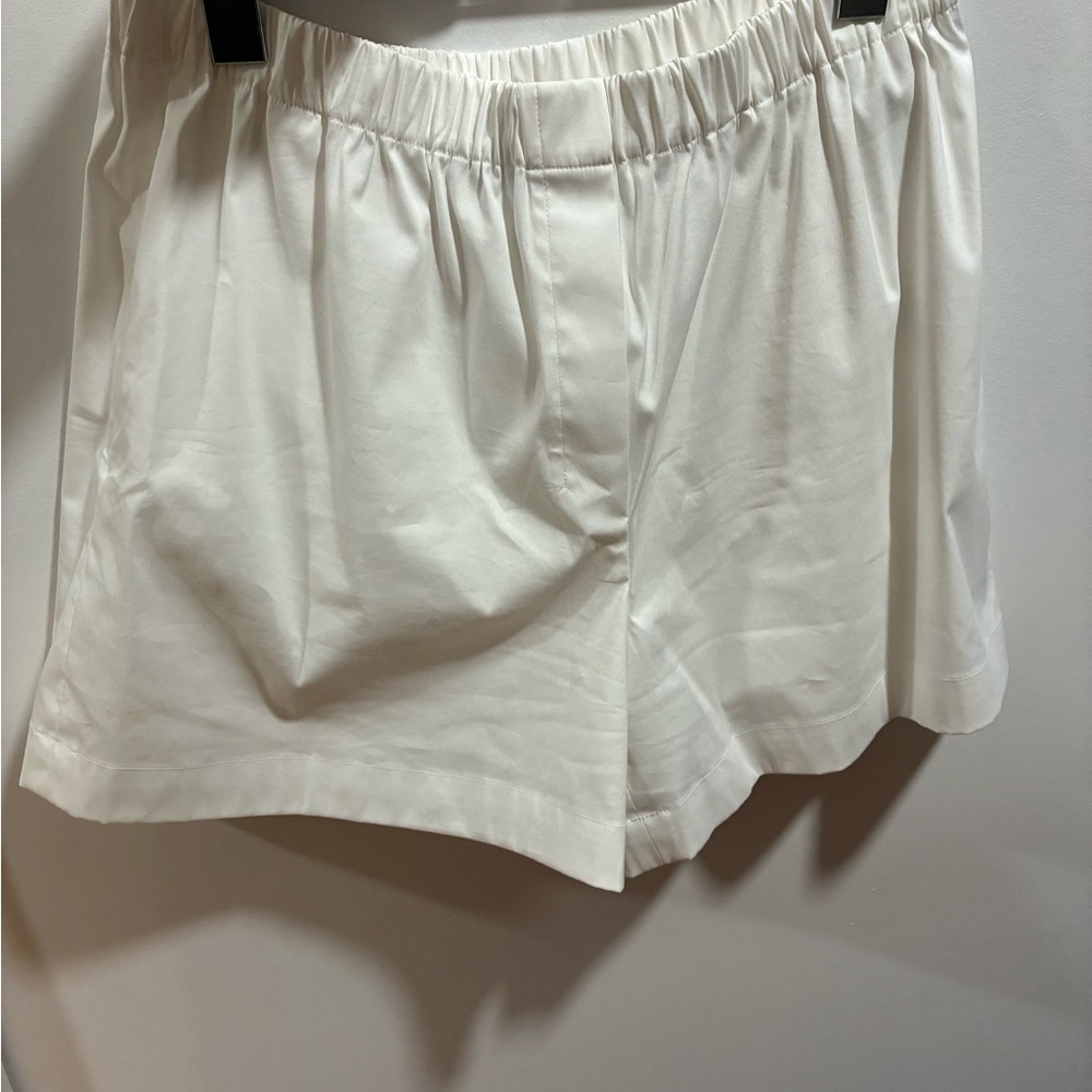 Theory High Waist White Shorts